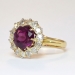 Vintage Edwardian 4.61ct t.w. Rhodolite Garnet & Old European Cut Diamond Ring 18k