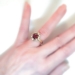 Vintage Edwardian 4.61ct t.w. Rhodolite Garnet & Old European Cut Diamond Ring 18k