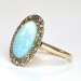 Art Nouveau 1900s 2ctw Opal & Rose Cut Diamond Halo Ring 10k