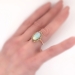 Art Nouveau 1900s 2ctw Opal & Rose Cut Diamond Halo Ring 10k