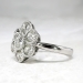 Vintage 1.33ct t.w. Old Mine Cut Diamond Floral Milgrain Bezel Platinum Ring