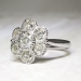 Vintage 1.33ct t.w. Old Mine Cut Diamond Floral Milgrain Bezel Platinum Ring