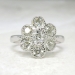 Vintage 1.33ct t.w. Old Mine Cut Diamond Floral Milgrain Bezel Platinum Ring