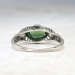 Edwardian 1920's Vintage .81ct t.w. Green Tourmaline & Diamond Filigree Hand Engraved Platinum Ring