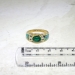 Estate Kabana Cabochon Emerald, Diamond & Opal Inlay 18k Ring