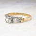 Retro Vintage 1940's .66ct t.w. Old European Cut Diamond Three Stone Engagement Ring 14k