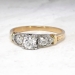 Retro Vintage 1940's .66ct t.w. Old European Cut Diamond Three Stone Engagement Ring 14k