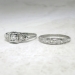 Art Deco 1930's Engagement Wedding Ring Set .11ct t.w. Old European Cut Diamond 18k