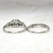 Art Deco 1930's Engagement Wedding Ring Set .11ct t.w. Old European Cut Diamond 18k