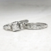 Art Deco 1930's Engagement Wedding Ring Set .11ct t.w. Old European Cut Diamond 18k