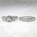 Art Deco 1930's Engagement Wedding Ring Set .11ct t.w. Old European Cut Diamond 18k