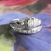 Art Deco 1930's Engagement Wedding Ring Set .11ct t.w. Old European Cut Diamond 18k