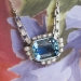 Glorious 1940's 16.61ct t.w. Aquamarine & Diamond Platinum Necklace Pendant