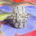 Edwardian 1920's 2.19ct t.w. Old European Cut Diamond Engagement Anniversary Ring Platinum