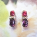 Estate Tiffany & Co. Paloma Picasso Amethyst Tourmaline Diamond Earrings 18k