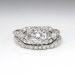 Vintage Art Deco 1930's .81ct t.w. Rare Engagement Wedding Ring Band Set Platinum