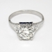 Vintage Art Deco 1930's 1.79ct t.w. Old European Cut Diamond & Lab Sapphire Engagement Ring Platinum