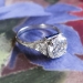 Vintage Art Deco 1930's 1.79ct t.w. Old European Cut Diamond & Lab Sapphire Engagement Ring Platinum