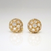 Estate Vintage 1ct t.w. Dome Ball Diamond Pave' Stud Earrings 18k