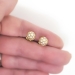 Estate Vintage 1ct t.w. Dome Ball Diamond Pave' Stud Earrings 18k