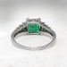 Antique Edwardian 1920's 1.78ct t.w. Emerald & Old European Cut Diamond Hand Engraved Platinum Ring