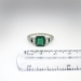 Antique Edwardian 1920's 1.78ct t.w. Emerald & Old European Cut Diamond Hand Engraved Platinum Ring