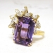 Vintage Estate 17.13ct t.w. Amethyst & Marquise Diamond Cocktail Anniversary Ring 18k