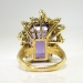 Vintage Estate 17.13ct t.w. Amethyst & Marquise Diamond Cocktail Anniversary Ring 18k