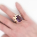 Vintage Estate 17.13ct t.w. Amethyst & Marquise Diamond Cocktail Anniversary Ring 18k