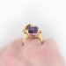 Vintage Estate 17.13ct t.w. Amethyst & Marquise Diamond Cocktail Anniversary Ring 18k