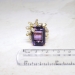 Vintage Estate 17.13ct t.w. Amethyst & Marquise Diamond Cocktail Anniversary Ring 18k