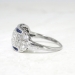 Art Deco 1930's Vintage 1.6ct t.w. Old European Cut Diamond & Sapphire Engagement Anniversary Ring Platinum