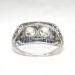 Art Deco 1930's Vintage 1.6ct t.w. Old European Cut Diamond & Sapphire Engagement Anniversary Ring Platinum