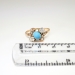 Antique Turquoise Diamond Ring Art Nouveau 1900's Natural Turquoise & Old European Cut Diamond Bypass Ring 14k Yellow Rose Gold