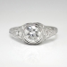 Vintage 1940's .91ct t.w. Old Transitional Cut Diamond Engagement Anniversary Ring Platinum