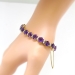 Estate Vintage 1990's 24.50ct t.w. Amethyst & Diamond Tennis Bracelet 18k Yellow Gold 7.25' Long