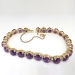 Estate Vintage 1990's 24.50ct t.w. Amethyst & Diamond Tennis Bracelet 18k Yellow Gold 7.25' Long