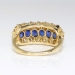 Vintage Sapphire Diamond Ring Circa 1940's Blue Sapphire and Diamond Halo Cocktail Anniversary Ring Band 14k Yellow Gold