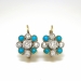 Antique Victorian 1860's 1.16ct t.w. Natural Turquoise & Old Mine Cut Diamond Earrings Platinum 18k