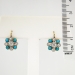 Antique Victorian 1860's 1.16ct t.w. Natural Turquoise & Old Mine Cut Diamond Earrings Platinum 18k