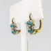 Antique Victorian 1860's 1.16ct t.w. Natural Turquoise & Old Mine Cut Diamond Earrings Platinum 18k