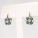 Antique Victorian 1860's 1.16ct t.w. Natural Turquoise & Old Mine Cut Diamond Earrings Platinum 18k