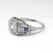 Vintage Belais Art Deco 1930's Old European Cut Diamond & Lab Sapphire Engagement Ring 18k White Gold