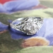 Vintage Antique Edwardian 1920's .35ct t.w. Old European Cut Floral Filigree Platinum Engagement Ring