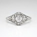 Vintage Antique Edwardian 1920's .35ct t.w. Old European Cut Floral Filigree Platinum Engagement Ring