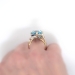 Vintage Estate 1980's Aquamarine Diamond Blue Sapphire Birthstone Cocktail Ring 18k Gold