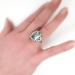 Vintage 1940's 12.28ct t.w. Emerald Cut Aquamarine & Diamond Ring Platinum