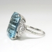 Vintage 1940's 12.28ct t.w. Emerald Cut Aquamarine & Diamond Ring Platinum