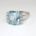 Vintage 1940's 6.62ct t.w. Mixed Cushion Cut Aquamarine & Diamond Ring 14k