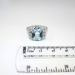 Vintage 1940's 6.62ct t.w. Mixed Cushion Cut Aquamarine & Diamond Ring 14k